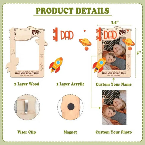 Personalized Photo Car Visor Clip Father's Day Gift